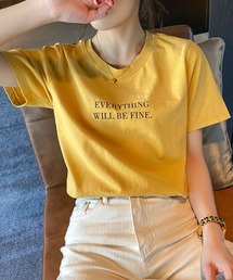 【＆soiree】フロントロゴプリントTシャツ