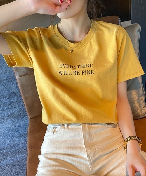 &soiree(アンドソワレ)の「【&soiree】フロントロゴプリントTシャツ(Tシャツ/カットソー・レディース・ピンク/グレー/イエロー・MEDIUM)」の2枚目の写真