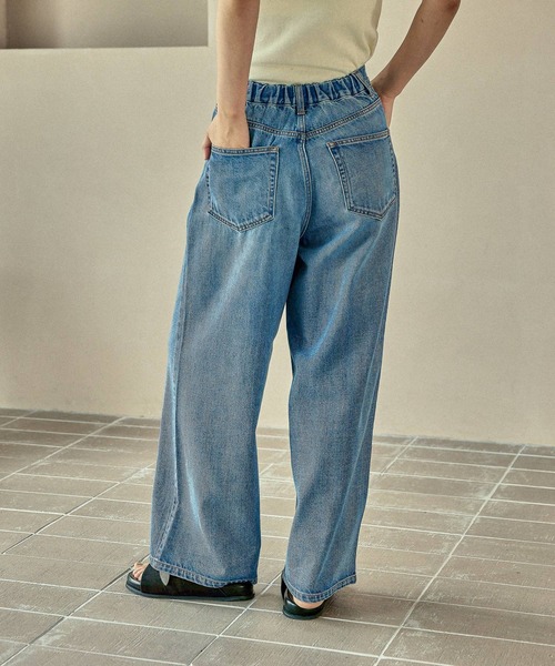 LEPSIM（レプシィム）の「ワイドストレートデニムパンツ　497418（デニムパンツ・レディース・ブラック/ネイビー/インディゴブルー・MEDIUM/LARGE）」の13枚目の写真