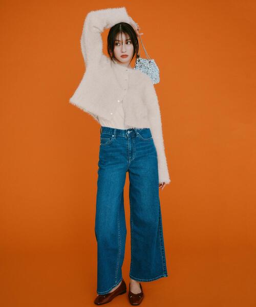 OPAQUE.CLIP（オペークドットクリップ）の「ストレッチバギーデニム【洗濯機洗い可】《SS～LL》（デニムパンツ・レディース・スミクロ/ブルー系その他/ネイビー/ホワイト/サックスブルー・36/38/40/42/34/02/03）」の14枚目の写真