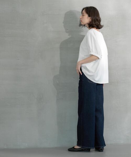 OPAQUE.CLIP（オペークドットクリップ）の「ストレッチバギーデニム【洗濯機洗い可】《SS～LL》（デニムパンツ・レディース・スミクロ/ブルー系その他/ネイビー/ホワイト/サックスブルー・36/38/40/42/34/02/03）」の22枚目の写真