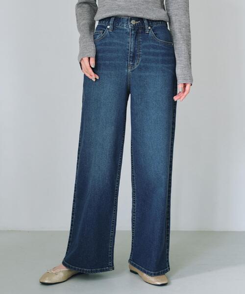 OPAQUE.CLIP（オペークドットクリップ）の「ストレッチバギーデニム【洗濯機洗い可】《SS～LL》（デニムパンツ・レディース・スミクロ/ブルー系その他/ネイビー/ホワイト/サックスブルー・36/38/40/42/34/02/03）」の6枚目の写真