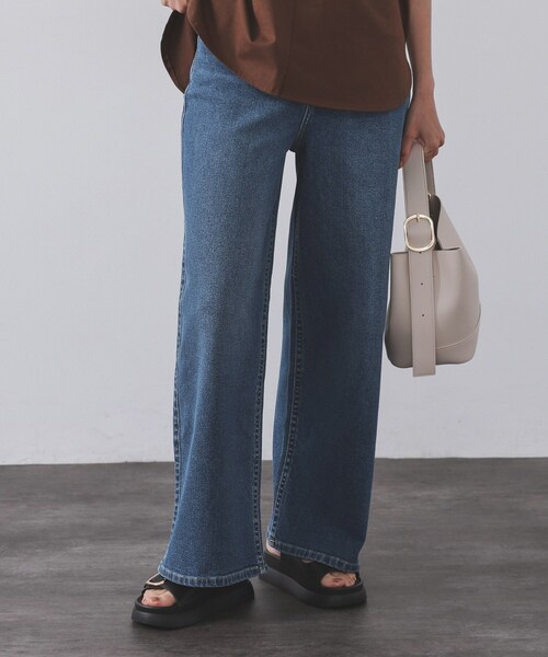 OPAQUE.CLIP（オペークドットクリップ）の「ストレッチバギーデニム【洗濯機洗い可】《SS～LL》（デニムパンツ・レディース・スミクロ/ブルー系その他/ネイビー/ホワイト/サックスブルー・36/38/40/42/34/02/03）」の9枚目の写真