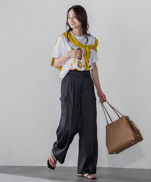 LAUTREAMONT(ロートレアモン)の「ストレッチカーゴサテンパンツ≪洗濯機で洗える≫(カーゴパンツ・レディース・ベージュ/ブラック・11号/9号/7号)」の21枚目の写真