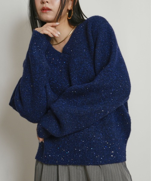 未使用スパンコール 黒 セーター　PERRY ELLIS 毛100％ 9R M 未使用スパンコール 黒 セーター PERRY ELLIS 毛100％ 9R M 未使用