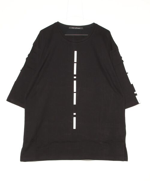 NO ID.（ノーアイディ）の「【NO ID.】Mole Sprint 3/4 Sleeve Big Pullover / モールス プリント 7分袖 ビッグ プルオーバー（Tシャツ/カットソー・メンズ・ホワイト/ブラック/グレー・ONE SIZE）」の22枚目の写真
