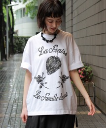 ②　グレー　バラ柄の長袖Ｔシャツ ローズ　ワンポイント ② グレー バラ柄の長袖Tシャツ ローズ ワンポイント ② グレー