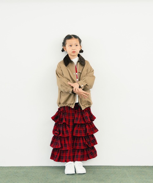 LOWRYS FARM（ローリーズファーム）の「フリルティアードロングスカート　 587435（スカート・キッズ・ブラック/レッド・110cm/120cm/130cm/140cm/150cm）」の3枚目の写真