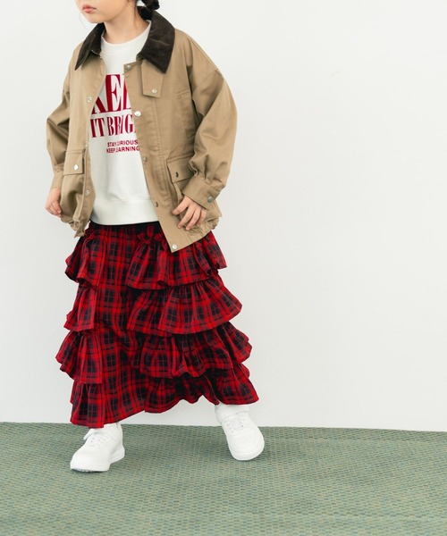 LOWRYS FARM（ローリーズファーム）の「フリルティアードロングスカート　 587435（スカート・キッズ・ブラック/レッド・110cm/120cm/130cm/140cm/150cm）」の5枚目の写真