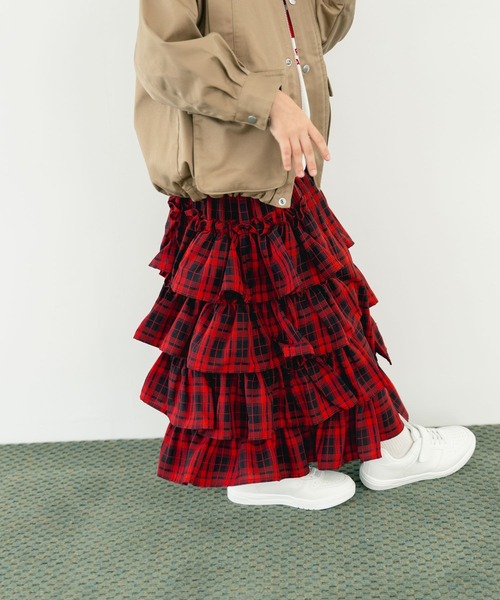 LOWRYS FARM（ローリーズファーム）の「フリルティアードロングスカート　 587435（スカート・キッズ・ブラック/レッド・110cm/120cm/130cm/140cm/150cm）」の6枚目の写真