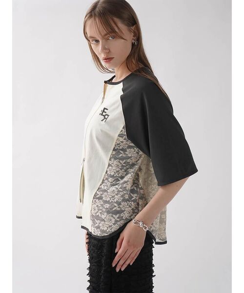 :ETHROF(イーサオブ)の「SIDE LACE BASEBALL ZIP SHIRT(シャツ/ブラウス・レディース・ブラック/ブルー/ホワイト・MEDIUM)」の8枚目の写真
