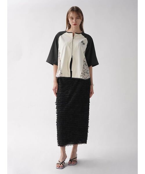 :ETHROF(イーサオブ)の「SIDE LACE BASEBALL ZIP SHIRT(シャツ/ブラウス・レディース・ブラック/ブルー/ホワイト・MEDIUM)」の16枚目の写真
