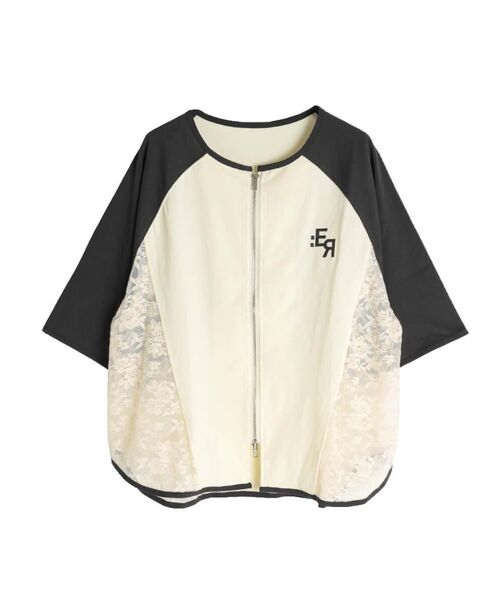 :ETHROF(イーサオブ)の「SIDE LACE BASEBALL ZIP SHIRT(シャツ/ブラウス・レディース・ブラック/ブルー/ホワイト・MEDIUM)」の21枚目の写真
