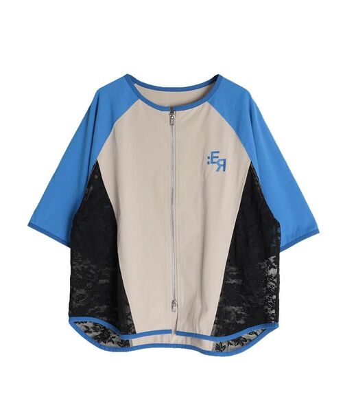 :ETHROF(イーサオブ)の「SIDE LACE BASEBALL ZIP SHIRT(シャツ/ブラウス・レディース・ブラック/ブルー/ホワイト・MEDIUM)」の10枚目の写真