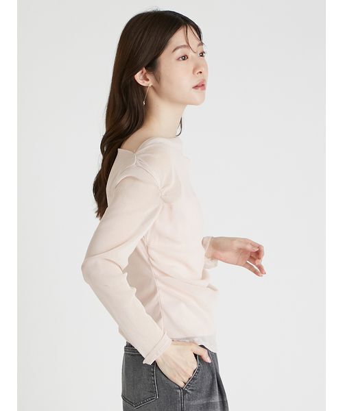 CELFORD（セルフォード）の「チュールドレープカットトップス（Tシャツ/カットソー・レディース・オフホワイト/ブラック・F）」の5枚目の写真