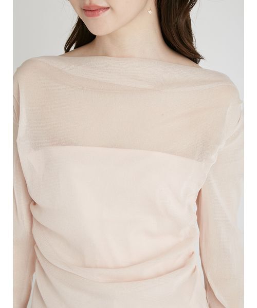 CELFORD（セルフォード）の「チュールドレープカットトップス（Tシャツ/カットソー・レディース・オフホワイト/ブラック・F）」の6枚目の写真