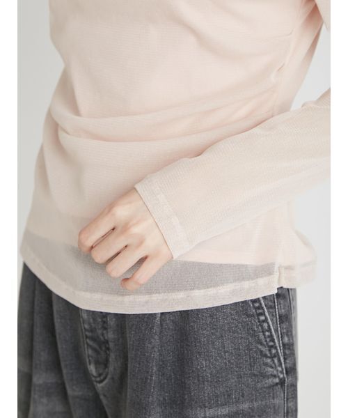 CELFORD（セルフォード）の「チュールドレープカットトップス（Tシャツ/カットソー・レディース・オフホワイト/ブラック・F）」の7枚目の写真