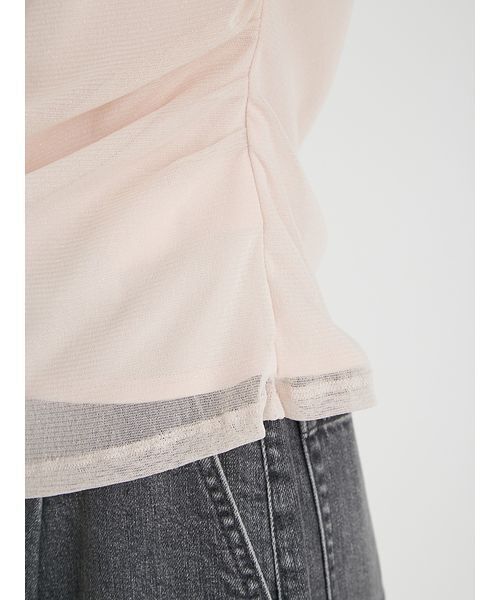 CELFORD（セルフォード）の「チュールドレープカットトップス（Tシャツ/カットソー・レディース・オフホワイト/ブラック・F）」の8枚目の写真