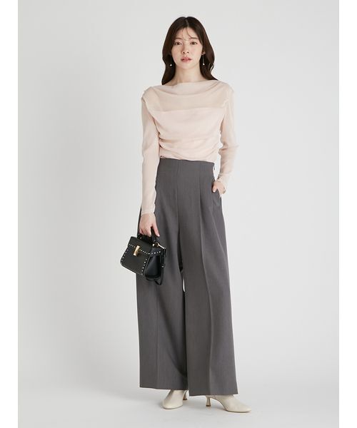 CELFORD（セルフォード）の「チュールドレープカットトップス（Tシャツ/カットソー・レディース・オフホワイト/ブラック・F）」の3枚目の写真