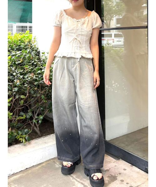 CALNAMUR（カルナムール）の「フリルカラーシャツ（シャツ/ブラウス・レディース・ブラウン/ネイビー/オフホワイト・FREE）」の22枚目の写真