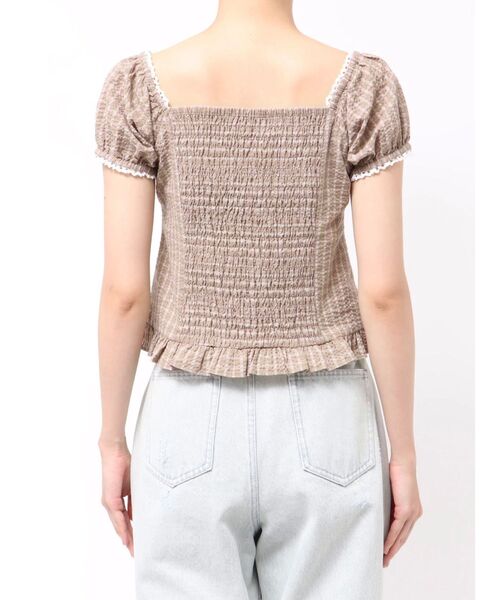 CALNAMUR（カルナムール）の「フリルカラーシャツ（シャツ/ブラウス・レディース・ブラウン/ネイビー/オフホワイト・FREE）」の4枚目の写真