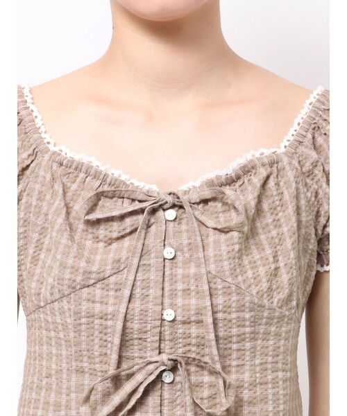 CALNAMUR（カルナムール）の「フリルカラーシャツ（シャツ/ブラウス・レディース・ブラウン/ネイビー/オフホワイト・FREE）」の5枚目の写真