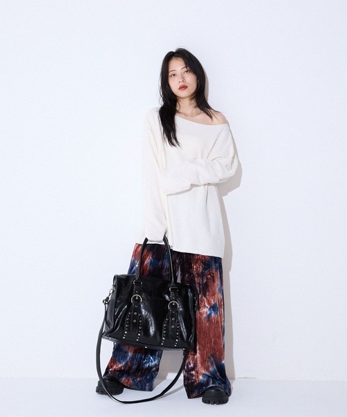 JEANASIS（ジーナシス）の「モールカノコボートネックLS/589933（Tシャツ/カットソー・レディース・オフホワイト/バーガンディー/ブラック・FREE）」の14枚目の写真