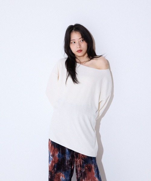 JEANASIS（ジーナシス）の「モールカノコボートネックLS/589933（Tシャツ/カットソー・レディース・オフホワイト/バーガンディー/ブラック・FREE）」の16枚目の写真