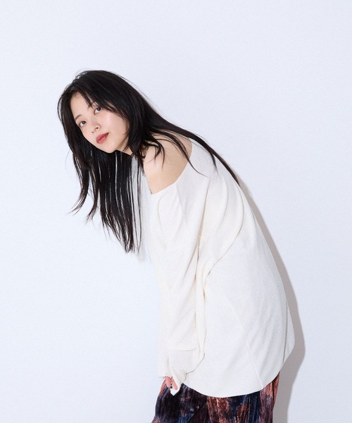 モールカノコボートネックLS ジーナシス　新品未使用　今季新作 モールカノコボートネックLS/589933（Tシャツ/カットソー
