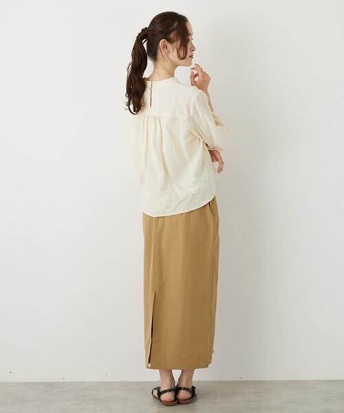 MELROSE claire（メルローズ クレール）の「【コットンジャガードスタンドネックブラウス】（シャツ/ブラウス・レディース・ボルドー/ブラック/ナチュラル・FREE）」の7枚目の写真