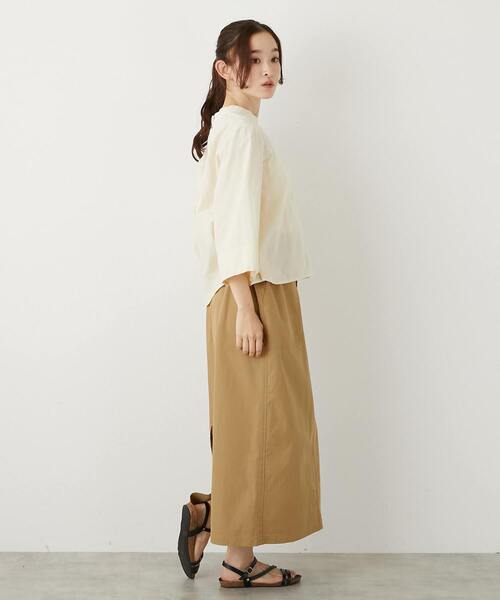 MELROSE claire（メルローズ クレール）の「【コットンジャガードスタンドネックブラウス】（シャツ/ブラウス・レディース・ボルドー/ブラック/ナチュラル・FREE）」の8枚目の写真