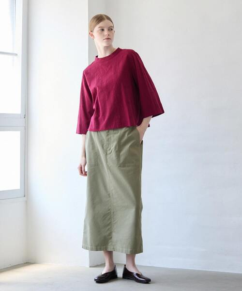 MELROSE claire（メルローズ クレール）の「【コットンジャガードスタンドネックブラウス】（シャツ/ブラウス・レディース・ボルドー/ブラック/ナチュラル・FREE）」の11枚目の写真