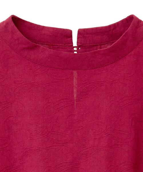 MELROSE claire（メルローズ クレール）の「【コットンジャガードスタンドネックブラウス】（シャツ/ブラウス・レディース・ボルドー/ブラック/ナチュラル・FREE）」の14枚目の写真