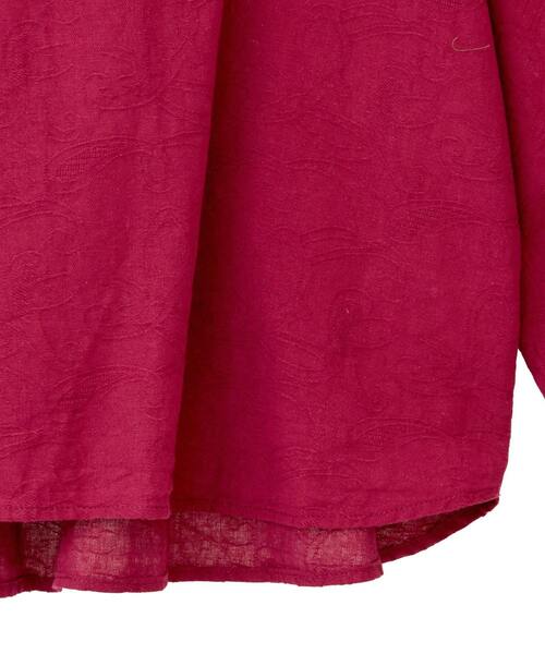 MELROSE claire（メルローズ クレール）の「【コットンジャガードスタンドネックブラウス】（シャツ/ブラウス・レディース・ボルドー/ブラック/ナチュラル・FREE）」の16枚目の写真