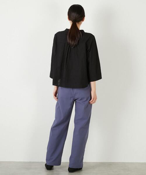 MELROSE claire（メルローズ クレール）の「【コットンジャガードスタンドネックブラウス】（シャツ/ブラウス・レディース・ボルドー/ブラック/ナチュラル・FREE）」の21枚目の写真