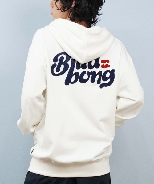 BILLABONG（ビラボン）の「BILLABONG/ビラボン ジップアップパーカー バックデザイン サガラ刺繍 BF012-011（パーカー・メンズ・ブラック/オフホワイト・L/M）」の2枚目の写真