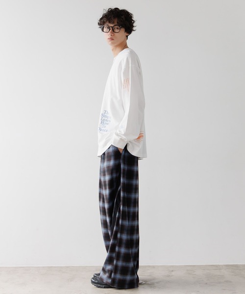 めいページ UNISEX》チェックラインパンツ（スラックス）｜PBLIM（ページ