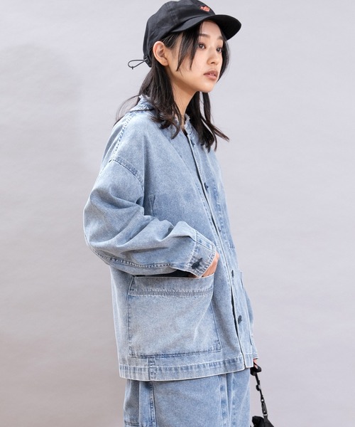 セール】J2146 こだわり加工のフレンチワークジャケット（ノーカラー