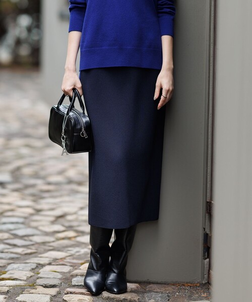 シンセティックダブルフェイス ニットタイトスカート（スカート）｜ICB