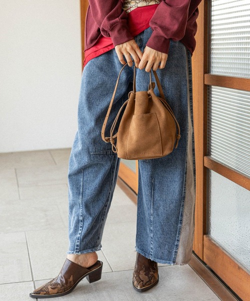 niko and...（ニコアンド）の「オリジナルレザー2WAY巾着ショルダーバッグ（ショルダーバッグ・レディース・ブラック/ベージュ/ブラウン/ライトグリーン/ダークブラウン・0）」の13枚目の写真