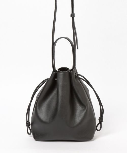 オリジナルレザー2WAY巾着ショルダーバッグ（ショルダーバッグ）｜niko