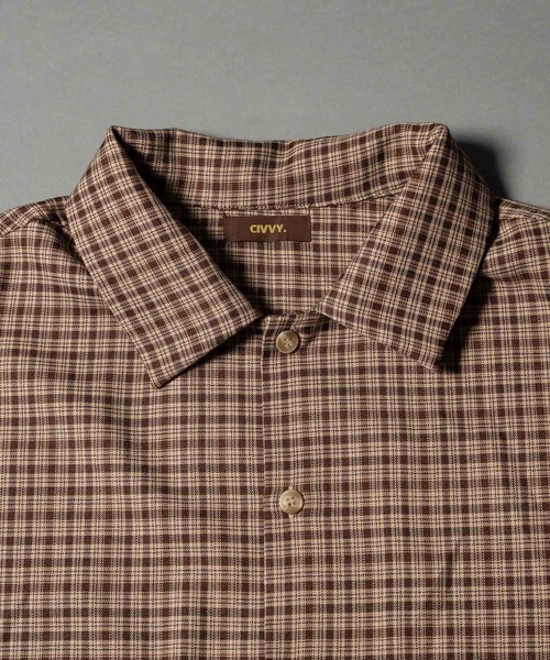 CIVVY.（シヴィ―）の「Double Pocket Long Sleeve Check Shirt - ダブルポケット長袖チェックシャツ -（シャツ/ブラウス・メンズ・ブラウン/ブルー・LARGE/MEDIUM）」の17枚目の写真