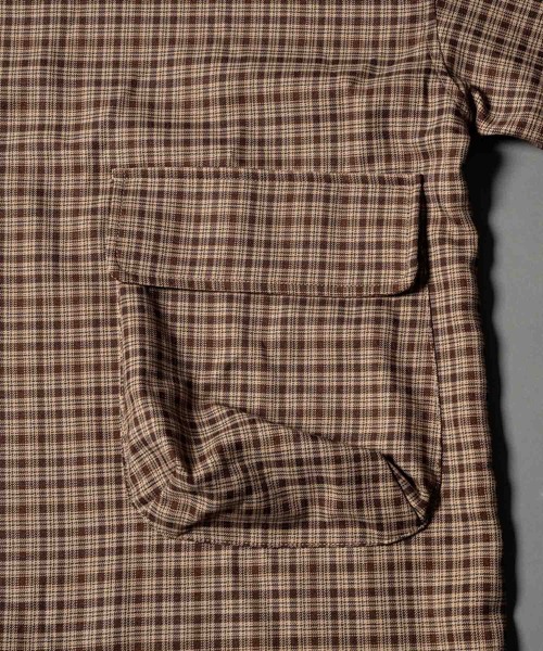 CIVVY.（シヴィ―）の「Double Pocket Long Sleeve Check Shirt - ダブルポケット長袖チェックシャツ -（シャツ/ブラウス・メンズ・ブラウン/ブルー・LARGE/MEDIUM）」の19枚目の写真