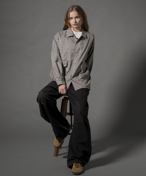 値下げ応相談！完売品 civvy. ダブルポケットチェックシャツ Mサイズ CIVVY.（シヴィ―）の「Double Pocket Long Sleeve Check Shirt