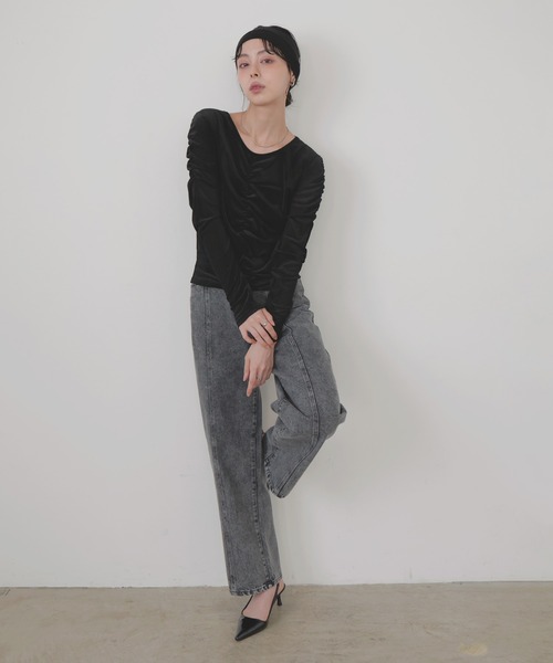 LIAN（リアン）の「センターラインストレートデニムパンツ（デニムパンツ・レディース・グレー/ブルー/ベージュ/インディゴブルー・SMALL/MEDIUM）」の20枚目の写真