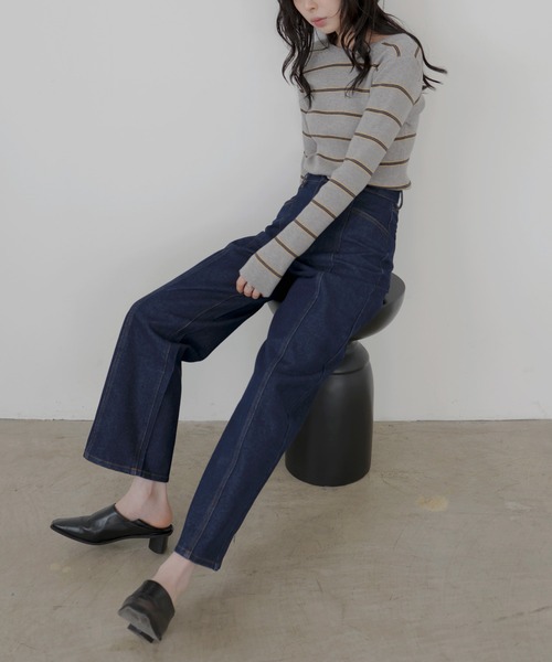 LIAN（リアン）の「センターラインストレートデニムパンツ（デニムパンツ・レディース・グレー/ブルー/ベージュ/インディゴブルー・SMALL/MEDIUM）」の16枚目の写真