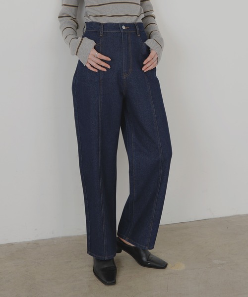 センターラインストレートデニムパンツ（デニムパンツ）｜LIAN（リアン