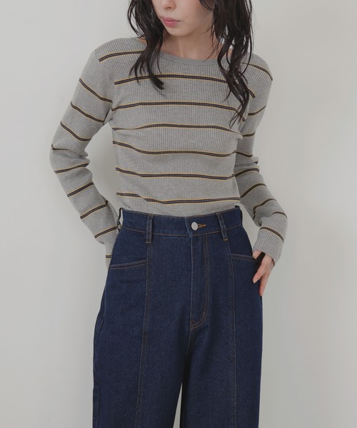 LIAN（リアン）の「センターラインストレートデニムパンツ（デニムパンツ・レディース・グレー/ブルー/ベージュ/インディゴブルー・SMALL/MEDIUM）」の19枚目の写真