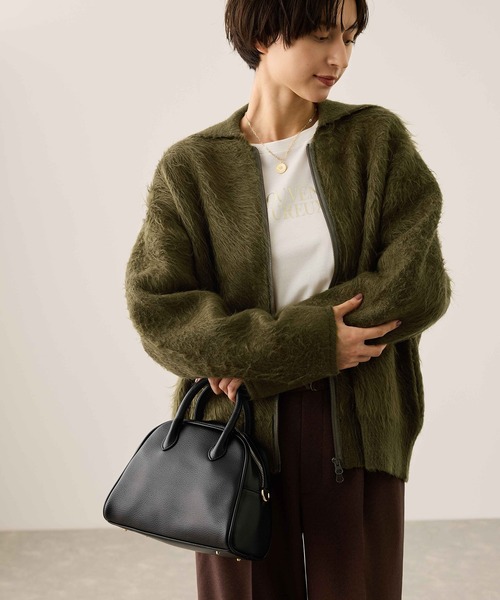 ROPE' PICNIC（ロペピクニック）の「【WEB限定】Wジップシャギーニットブルゾン（ブルゾン・レディース・カーキ/ライトグレー/ベージュ・FREE）」の3枚目の写真