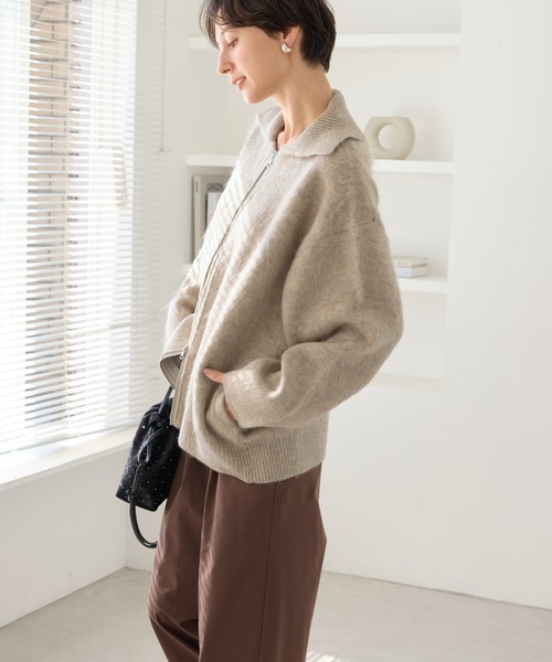 ROPE' PICNIC（ロペピクニック）の「【WEB限定】Wジップシャギーニットブルゾン（ブルゾン・レディース・カーキ/ライトグレー/ベージュ・FREE）」の17枚目の写真